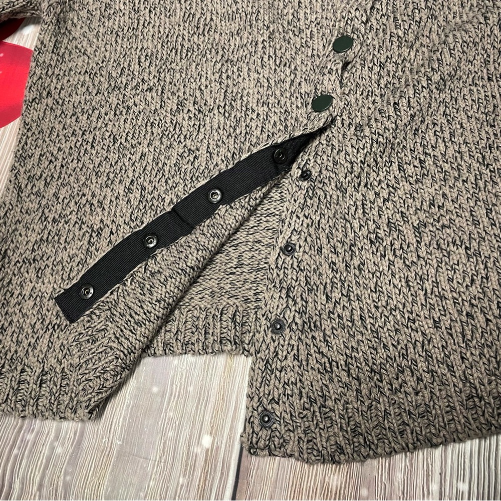 Zara Mockneck Pullover Sweater Asymmentrical Front Buttons - Picture 10 of 11
